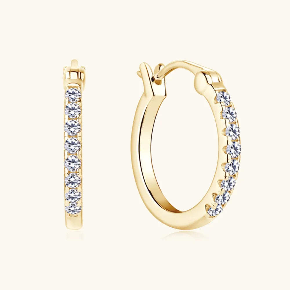 Glittering Gold Hoop Earrings