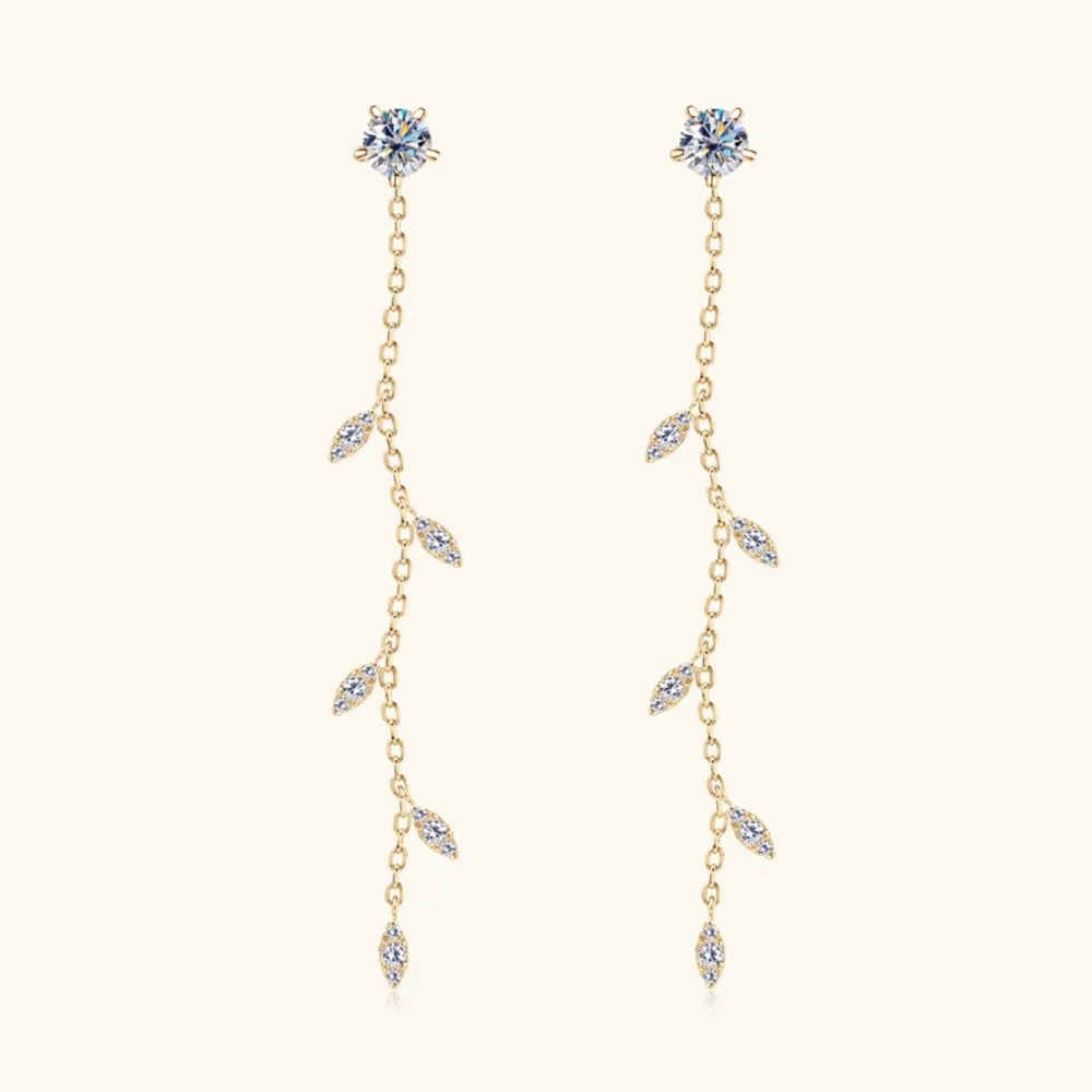 Elegant Blue Gemstone Drop Earrings