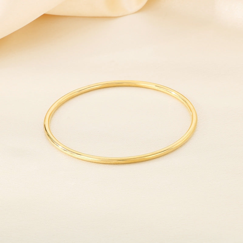 smooth plain circular ring bracelet with multiple layers for wearing wristbands and accessories