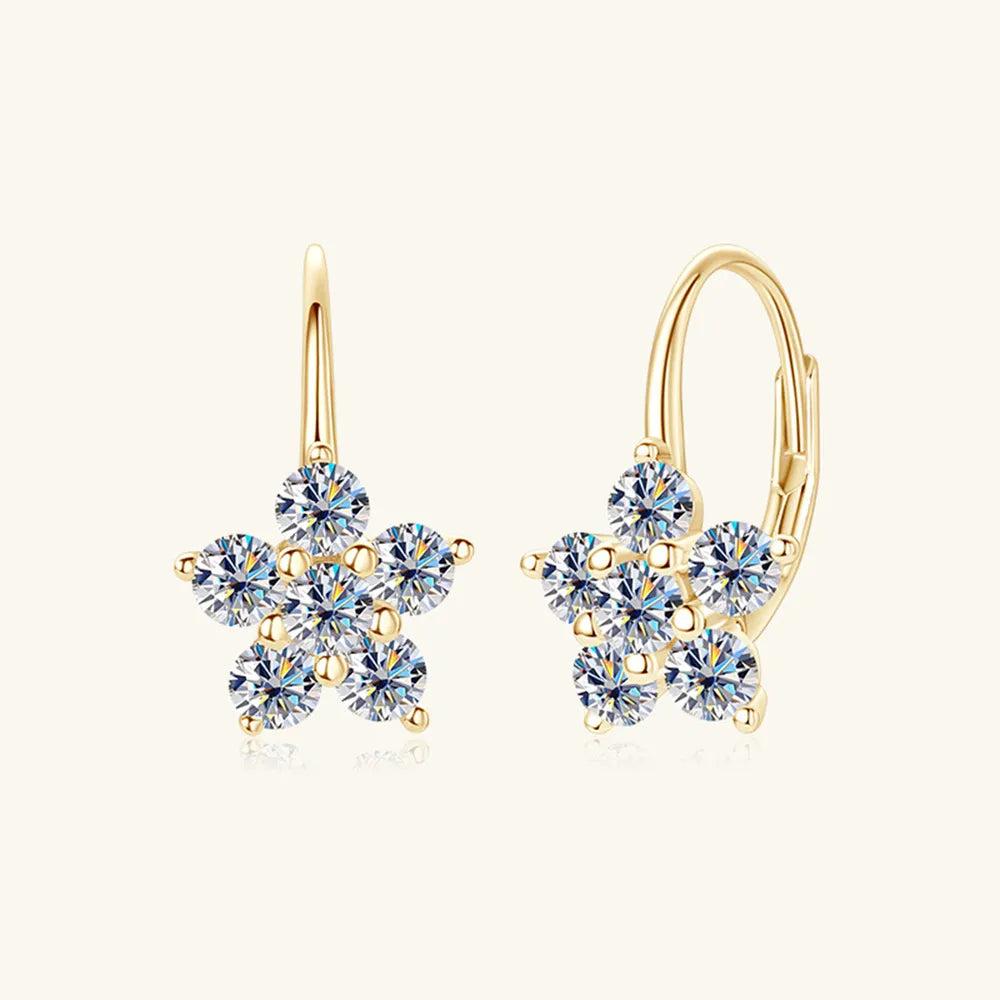 Delicate Gemstone Flower Earrings