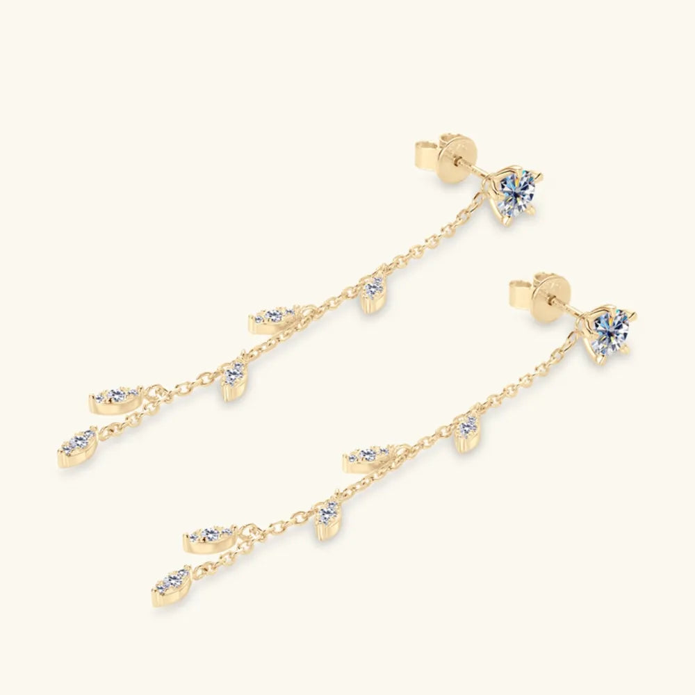 Elegant Blue Gemstone Drop Earrings