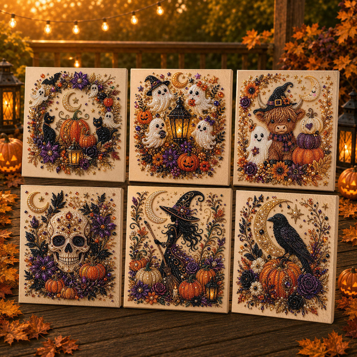 👻 Halloween Pearl Art DIY Kit – Turn Tiny Pearls into Spooky-Cute Magic