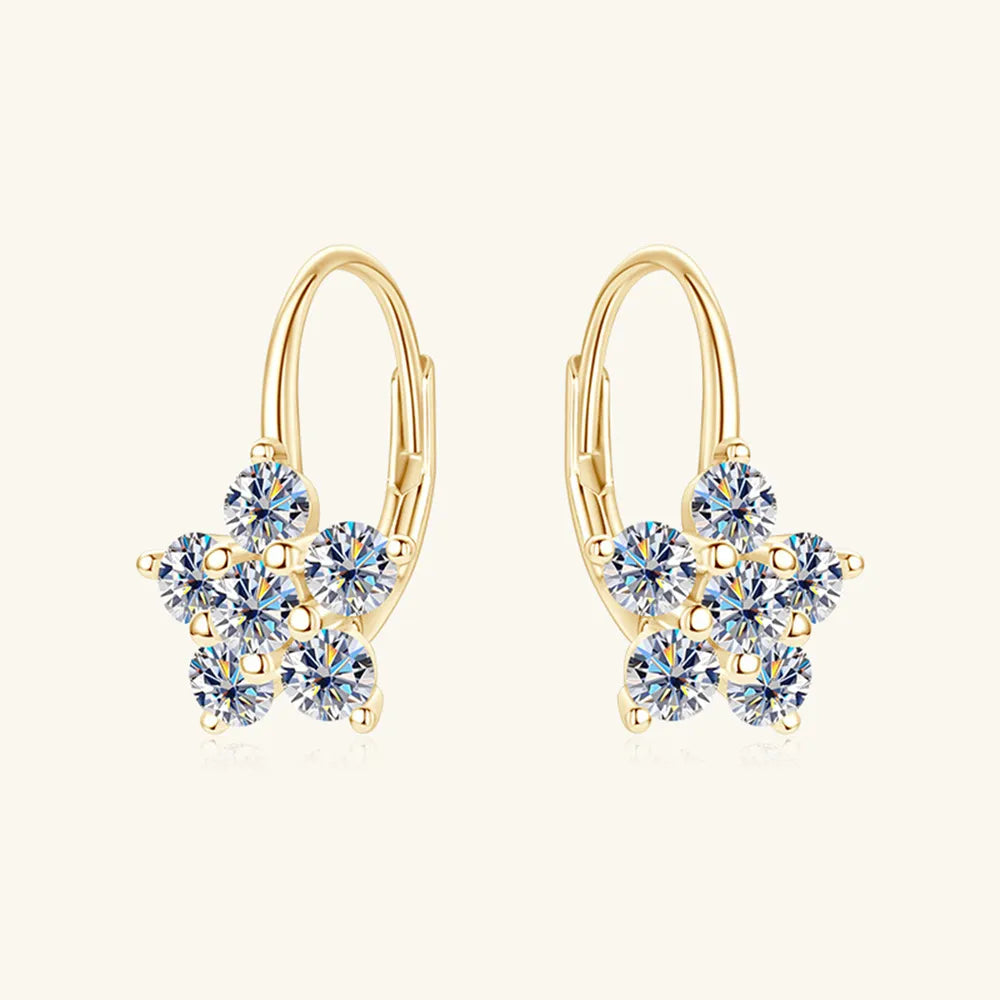 Delicate Gemstone Flower Earrings