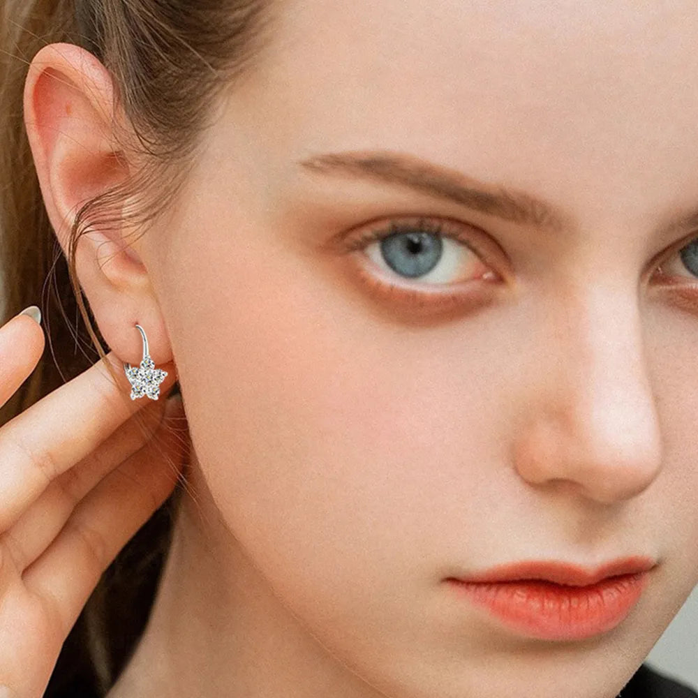 Delicate Gemstone Flower Earrings