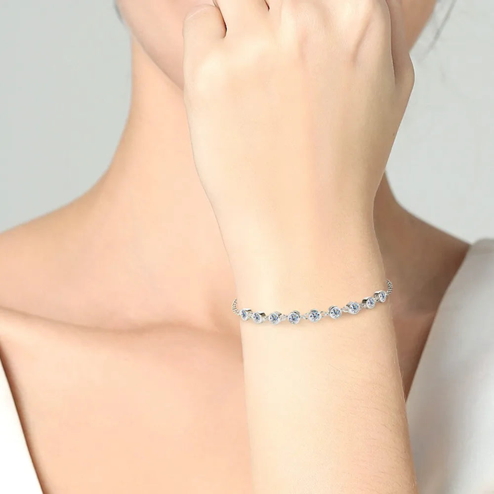 Elegant Blue Gemstone Hand Chain
