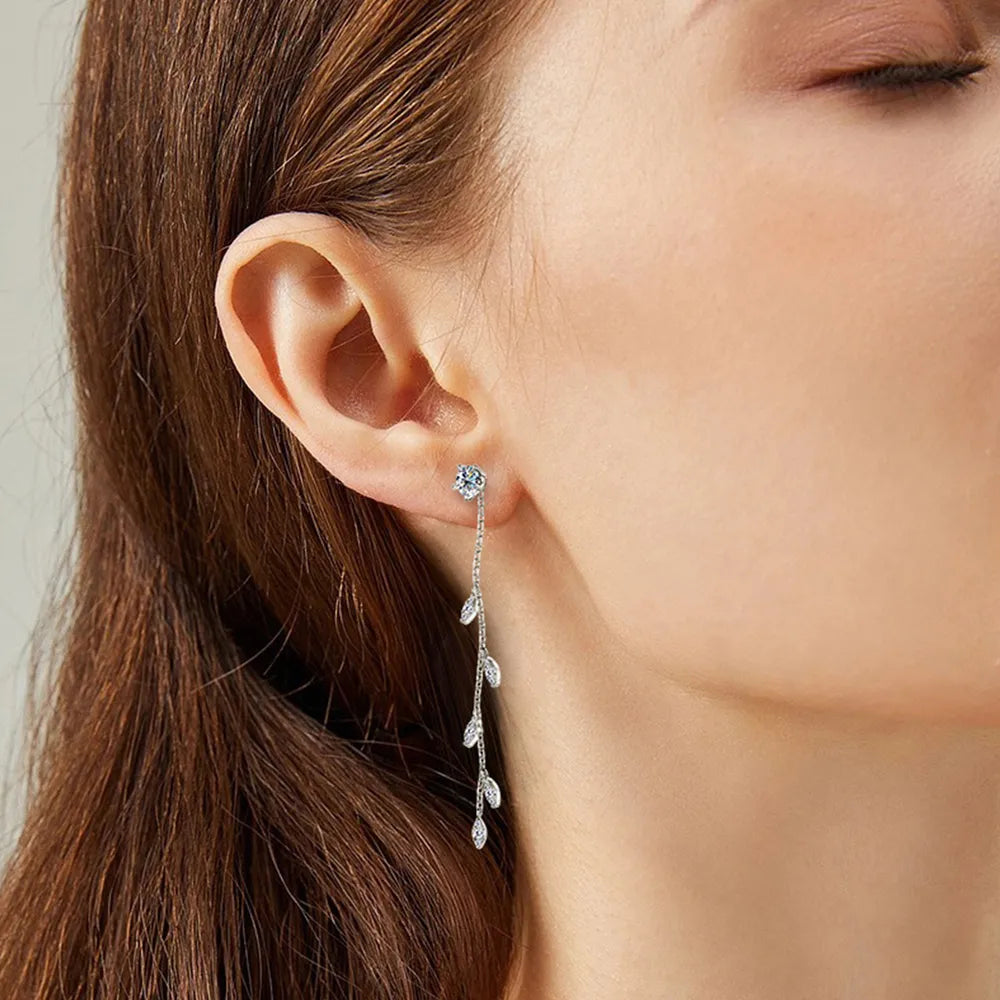 Elegant Blue Gemstone Drop Earrings
