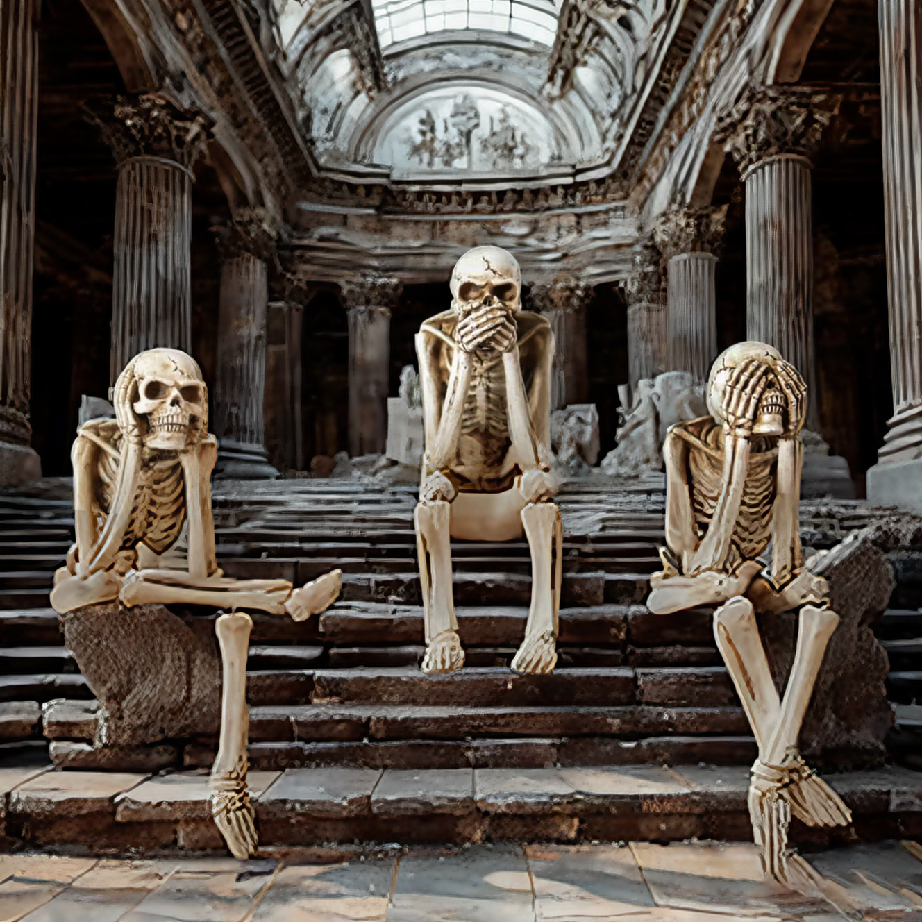 🔥Last 3 hours — 60% off🔥Halloween Decorations, Skeleton Statue Set