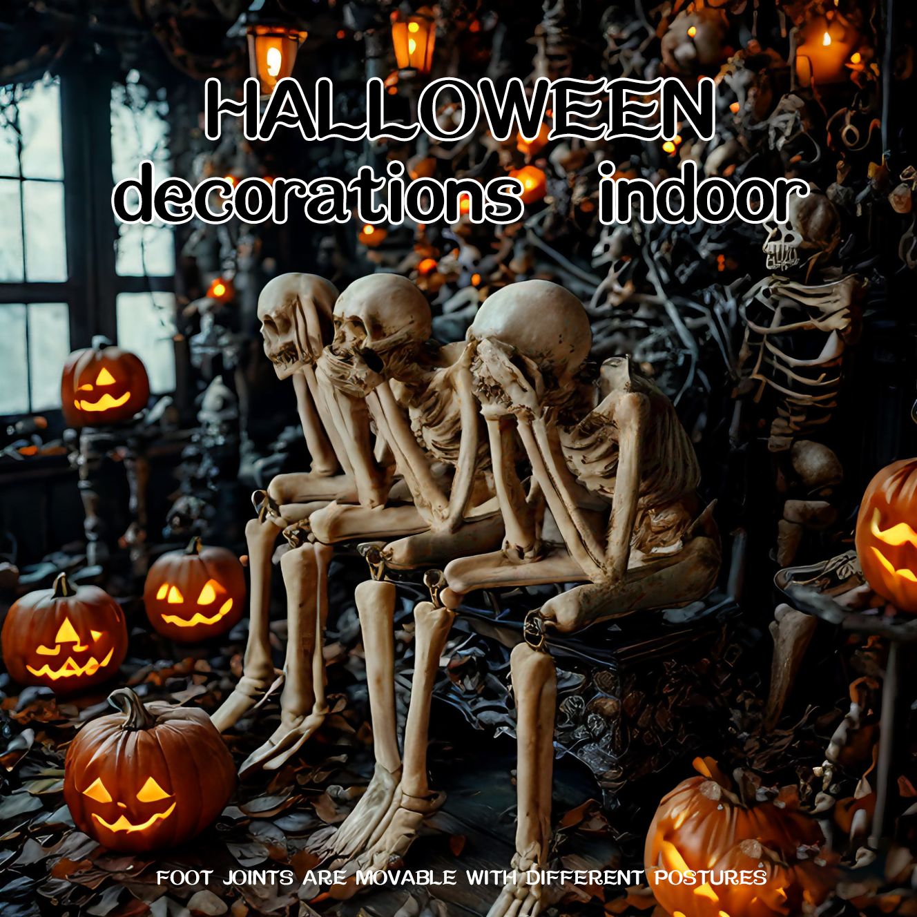 🔥Last 3 hours — 60% off🔥Halloween Decorations, Skeleton Statue Set