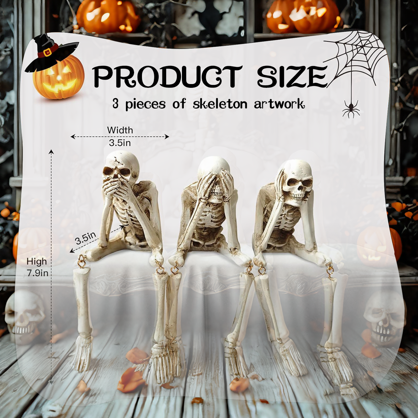 🔥Last 3 hours — 60% off🔥Halloween Decorations, Skeleton Statue Set