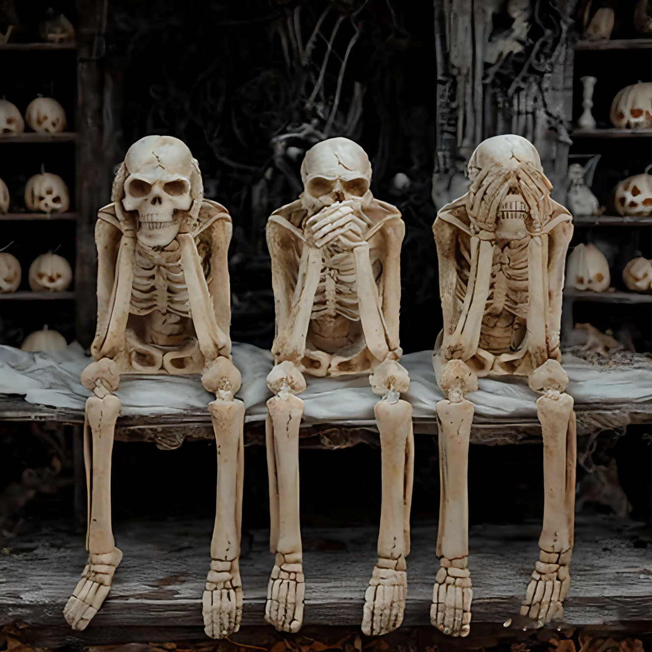 🔥Last 3 hours — 60% off🔥Halloween Decorations, Skeleton Statue Set