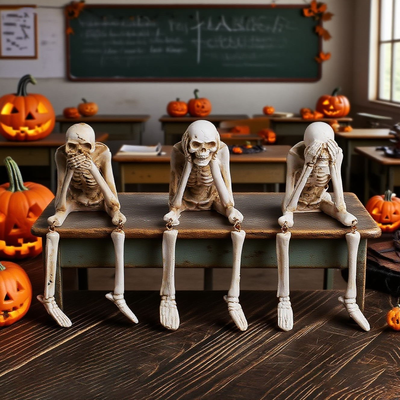 🔥Last 3 hours — 60% off🔥Halloween Decorations, Skeleton Statue Set