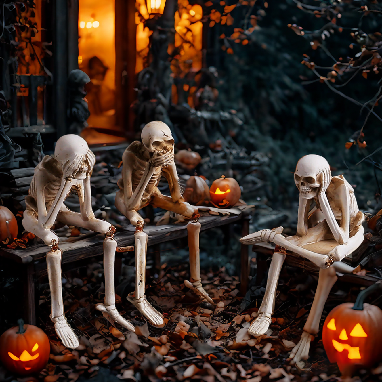 🔥Last 3 hours — 60% off🔥Halloween Decorations, Skeleton Statue Set
