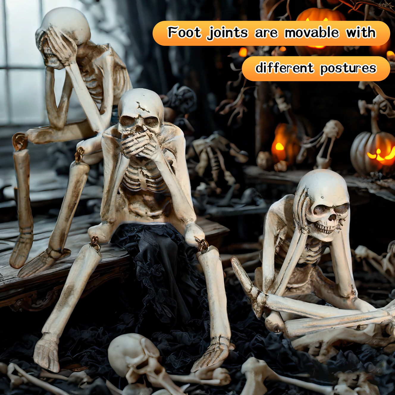 🔥Last 3 hours — 60% off🔥Halloween Decorations, Skeleton Statue Set