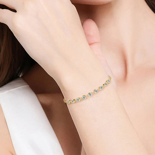 Elegant Blue Gemstone Hand Chain