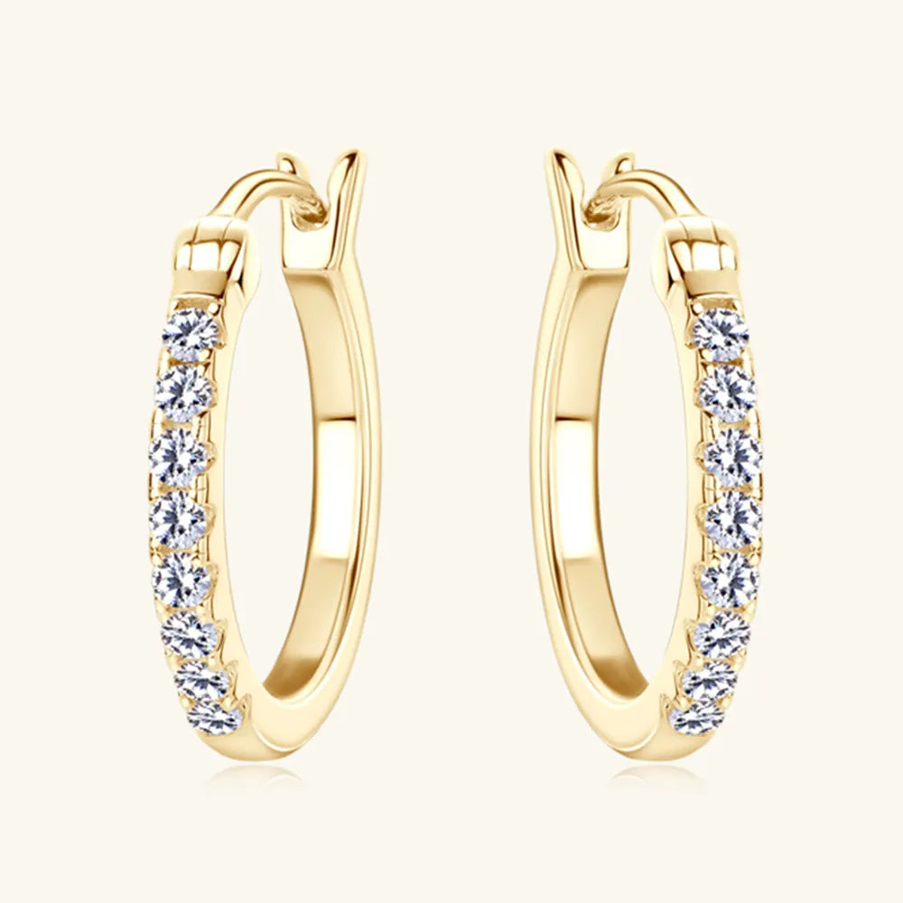Glittering Gold Hoop Earrings