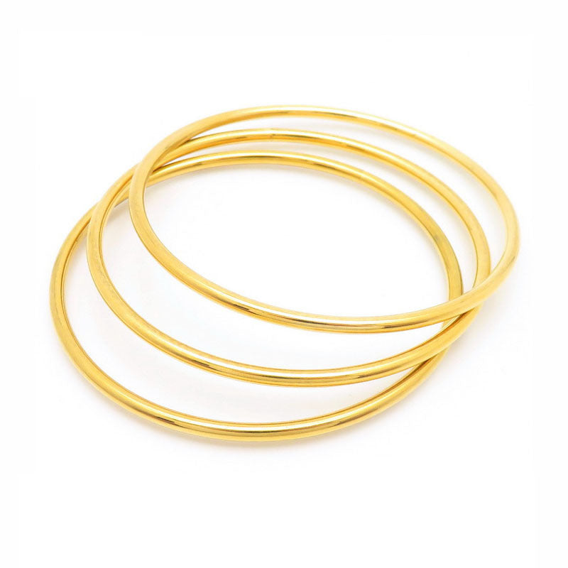 smooth plain circular ring bracelet with multiple layers for wearing wristbands and accessories
