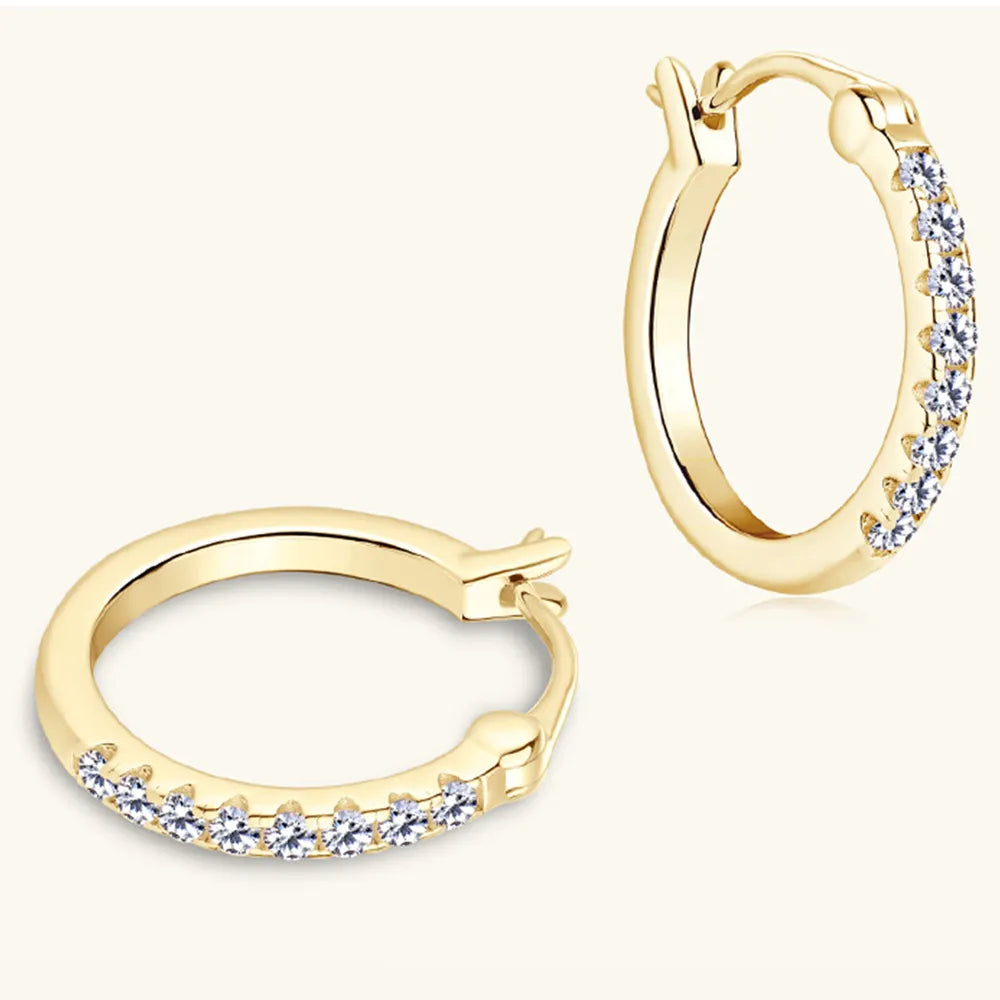Glittering Gold Hoop Earrings