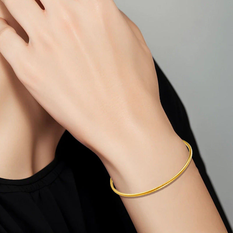 smooth plain circular ring bracelet with multiple layers for wearing wristbands and accessories