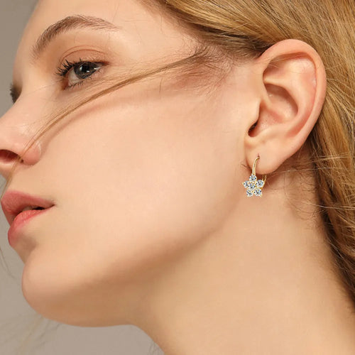 Delicate Gemstone Flower Earrings