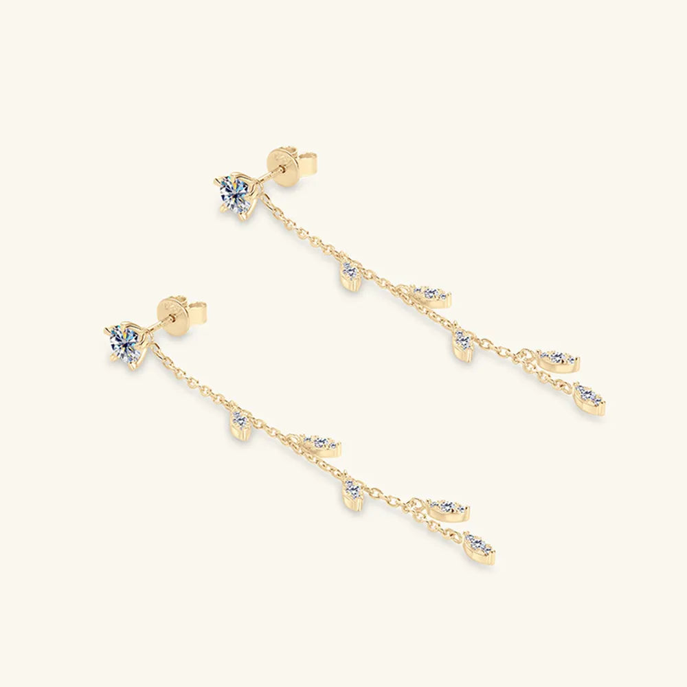 Elegant Blue Gemstone Drop Earrings
