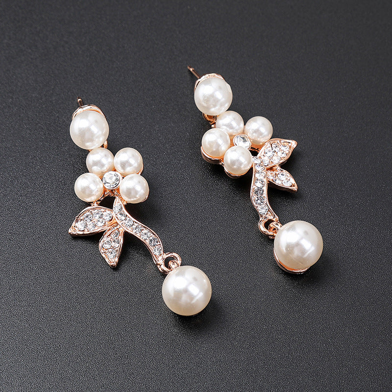 Branch Shaped Pearl Necklace Set Ethnic Retro Jewelry Clavicle Chain