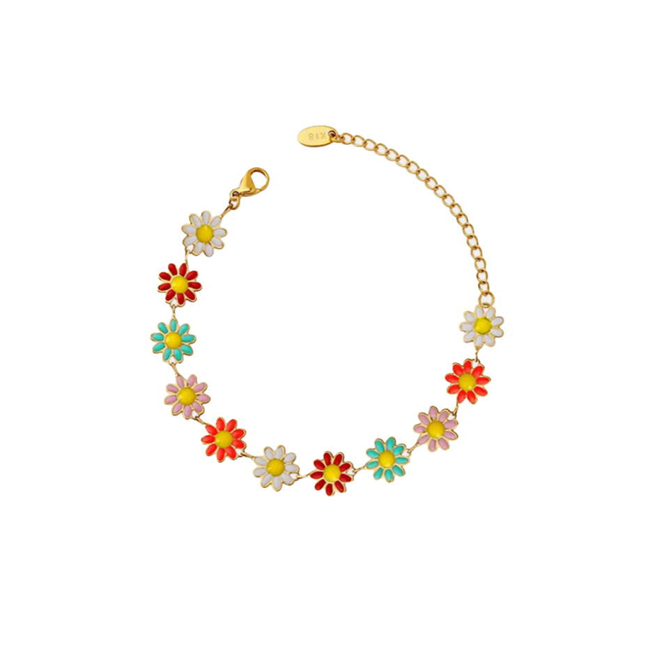 Titanium Steel Oil Drip Flower Bracelet