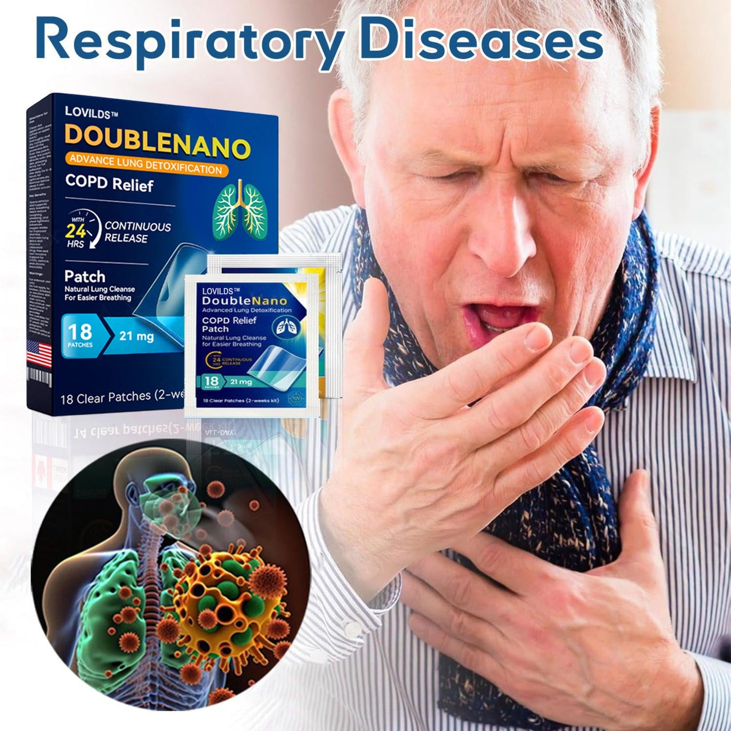 LOVILDS™ DoubleNano COPD Relief Patch🌿 – FDA Approved for Cough, Wheezing, and Lung Discomfort