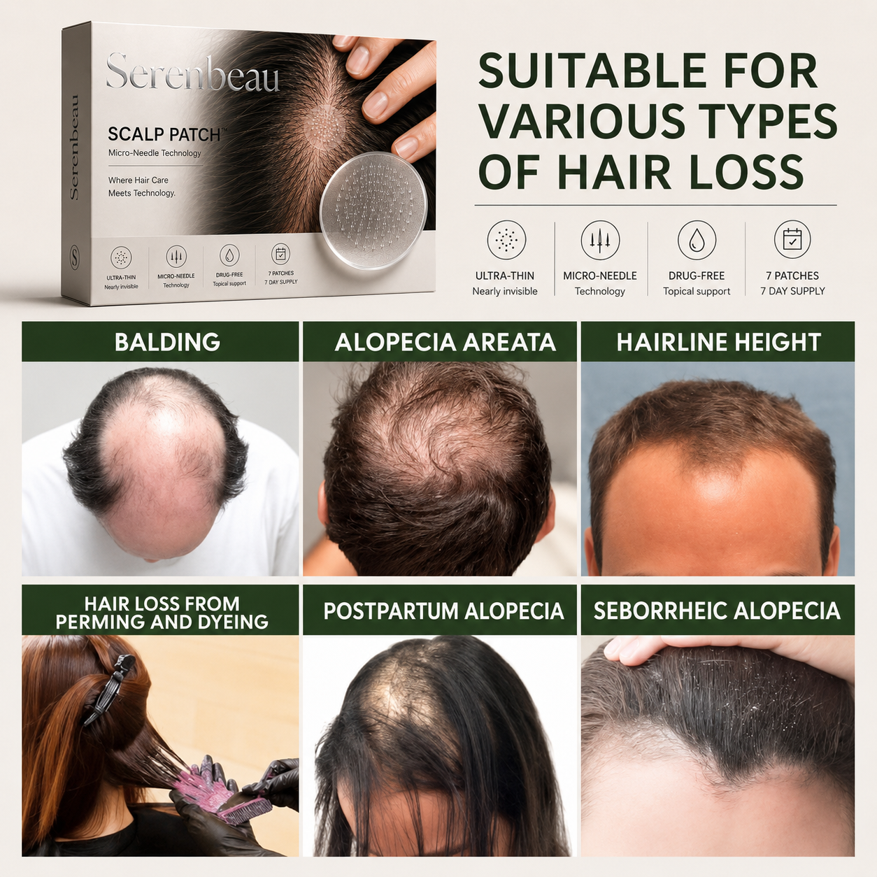 Dissolvable Microneedle Hair Growth Patch