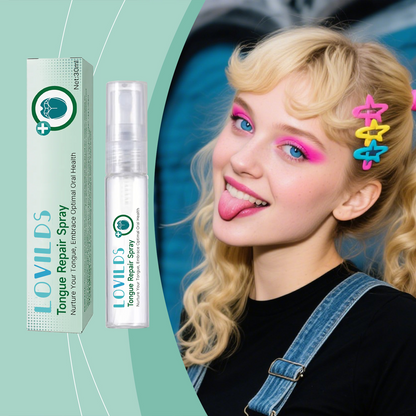 LOVILDS™ 𝙏𝙊𝙉𝙂𝙐𝙀 𝙍𝙀𝙋𝘼𝙄𝙍 𝑺𝒑𝒓𝒂𝒚 –🌈 Fix White Tongue & Bad Breath | Made in USA