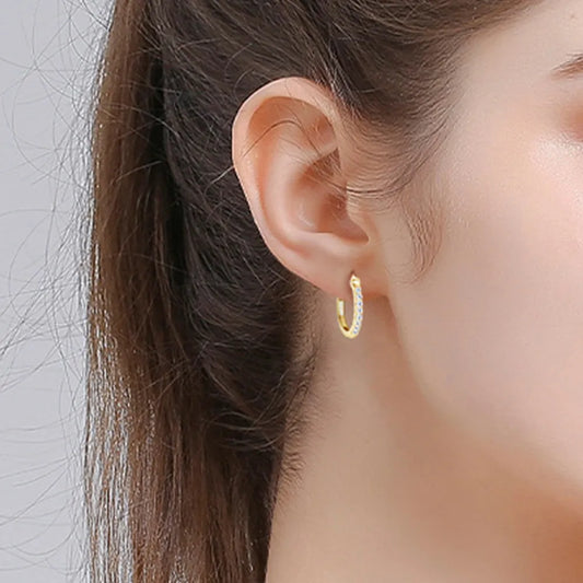 Glittering Gold Hoop Earrings