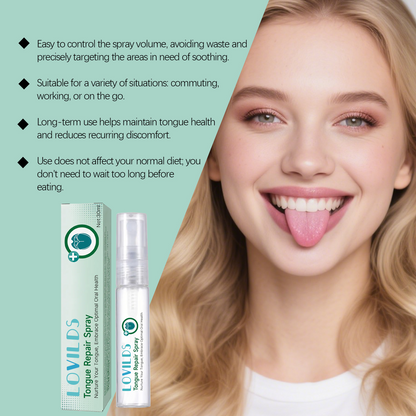 LOVILDS™ 𝙏𝙊𝙉𝙂𝙐𝙀 𝙍𝙀𝙋𝘼𝙄𝙍 𝑺𝒑𝒓𝒂𝒚 –🌈 Fix White Tongue & Bad Breath | Made in USA