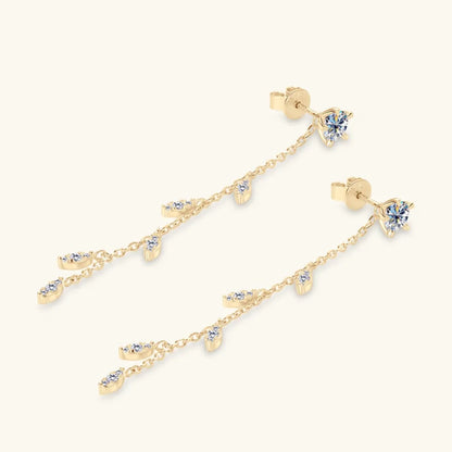 Elegant Blue Gemstone Drop Earrings