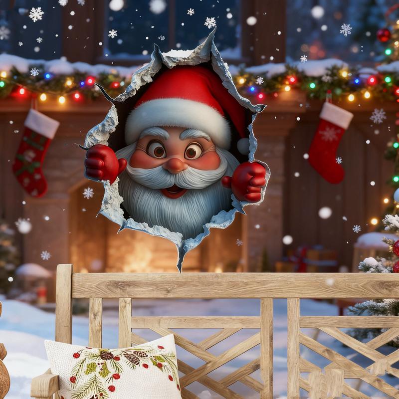 BLACK FRIDAY Funny Christmas Character Wall Sticker(3PCS)Self-Adhesive Waterproof Holiday Decoration, Easy to Apply and Remove, Festive Wall Decor-Perfect Gift Idea for a Warm Christmas