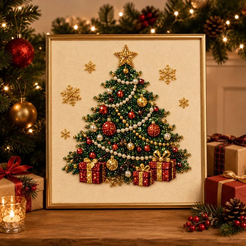 🎅 50% OFF EARLY XMAS SALE! ✨ Christmas Pearl & Rhinestone Painting Kit – Create DIY Gifts & Festive Decor Early 🎄