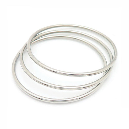 smooth plain circular ring bracelet with multiple layers for wearing wristbands and accessories