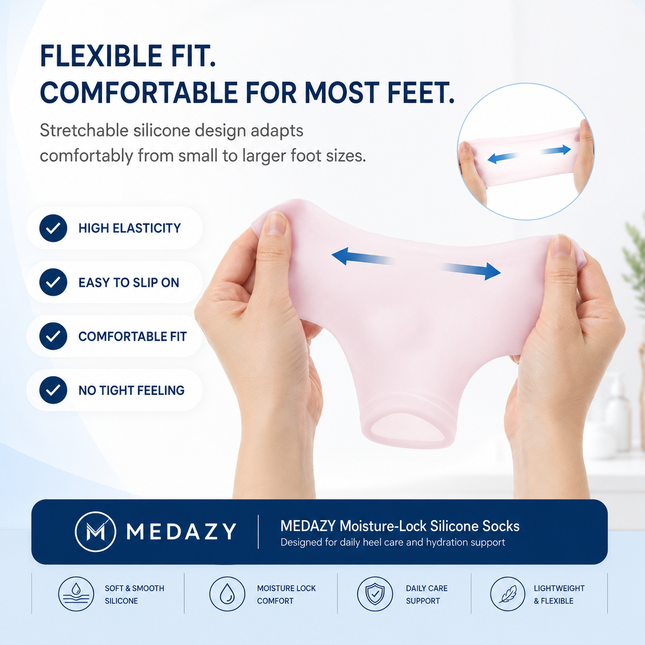 MEDAZY™ Heel Recovery System – Cracked Heel Cream + Moisture-Lock Silicone Socks