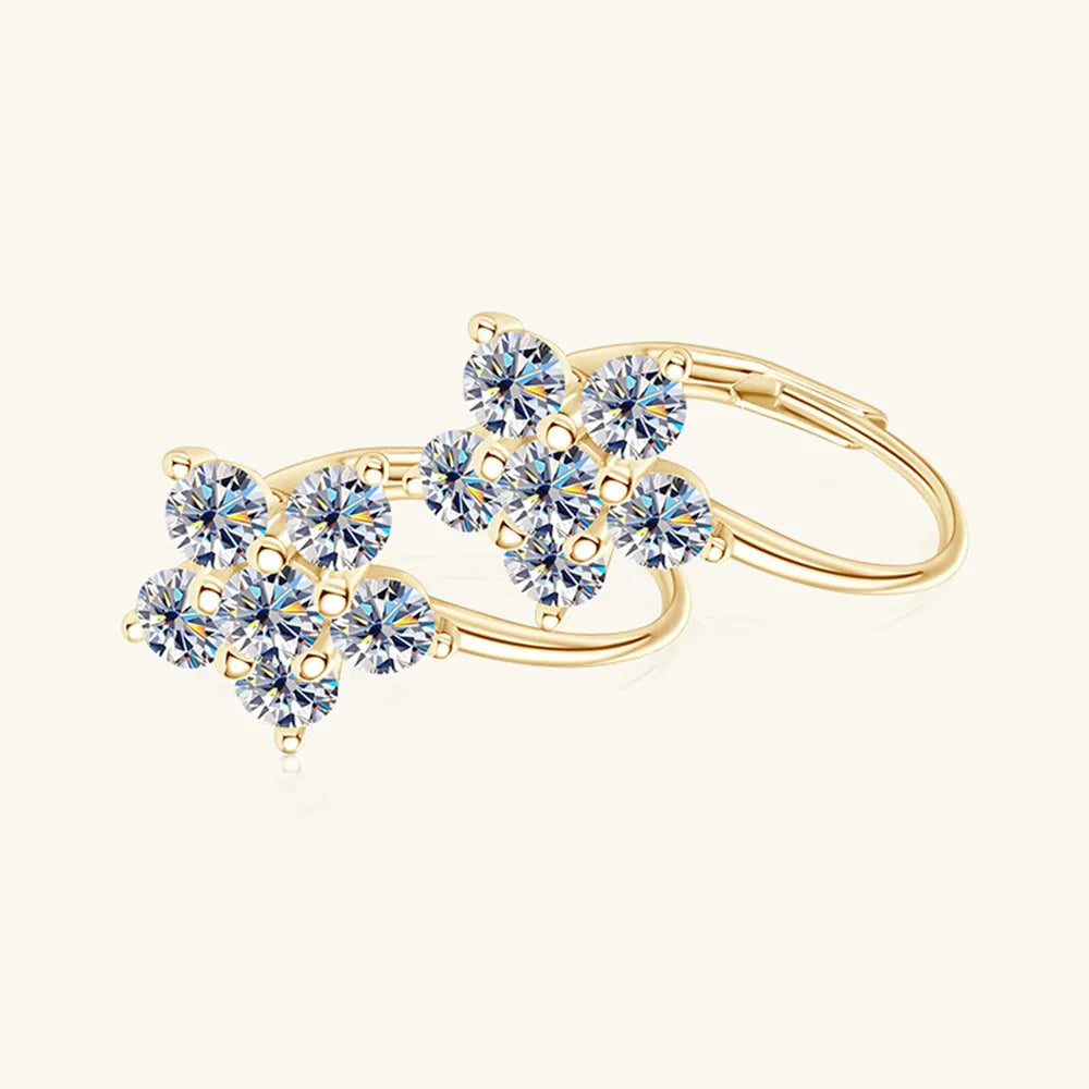 Delicate Gemstone Flower Earrings