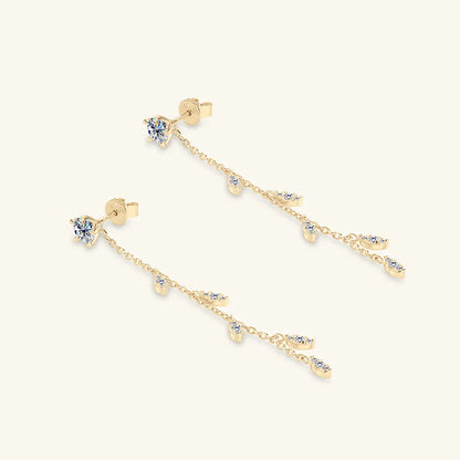 Elegant Blue Gemstone Drop Earrings