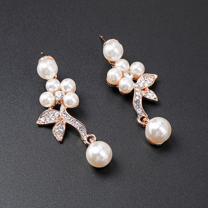 Branch Shaped Pearl Necklace Set Ethnic Retro Jewelry Clavicle Chain