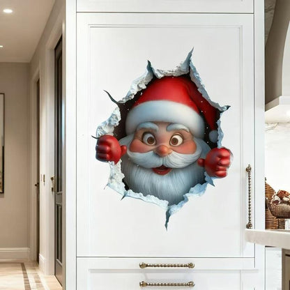 BLACK FRIDAY Funny Christmas Character Wall Sticker(3PCS)Self-Adhesive Waterproof Holiday Decoration, Easy to Apply and Remove, Festive Wall Decor-Perfect Gift Idea for a Warm Christmas